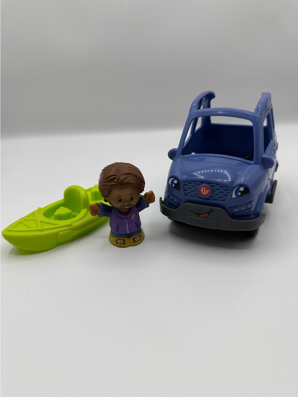Little People Blue Car and Kayak and Camper Guy